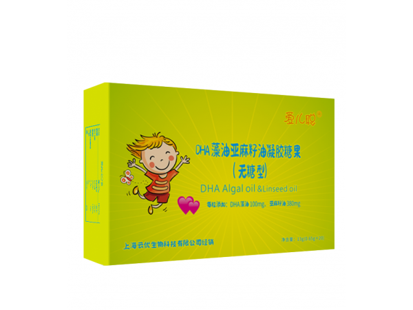 愛兒聰?藻油DHA亞麻籽油凝膠糖果（無糖型）